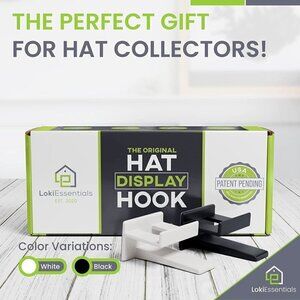 The Original Hat Hook  Display w/ Adhesives  - 12 pack - WHITE BRAND NEW